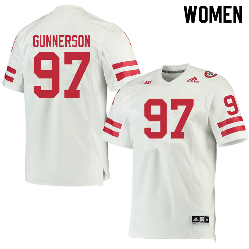 Women #97 Blaise Gunnerson Nebraska Cornhuskers College Football Jerseys Sale-White - Click Image to Close